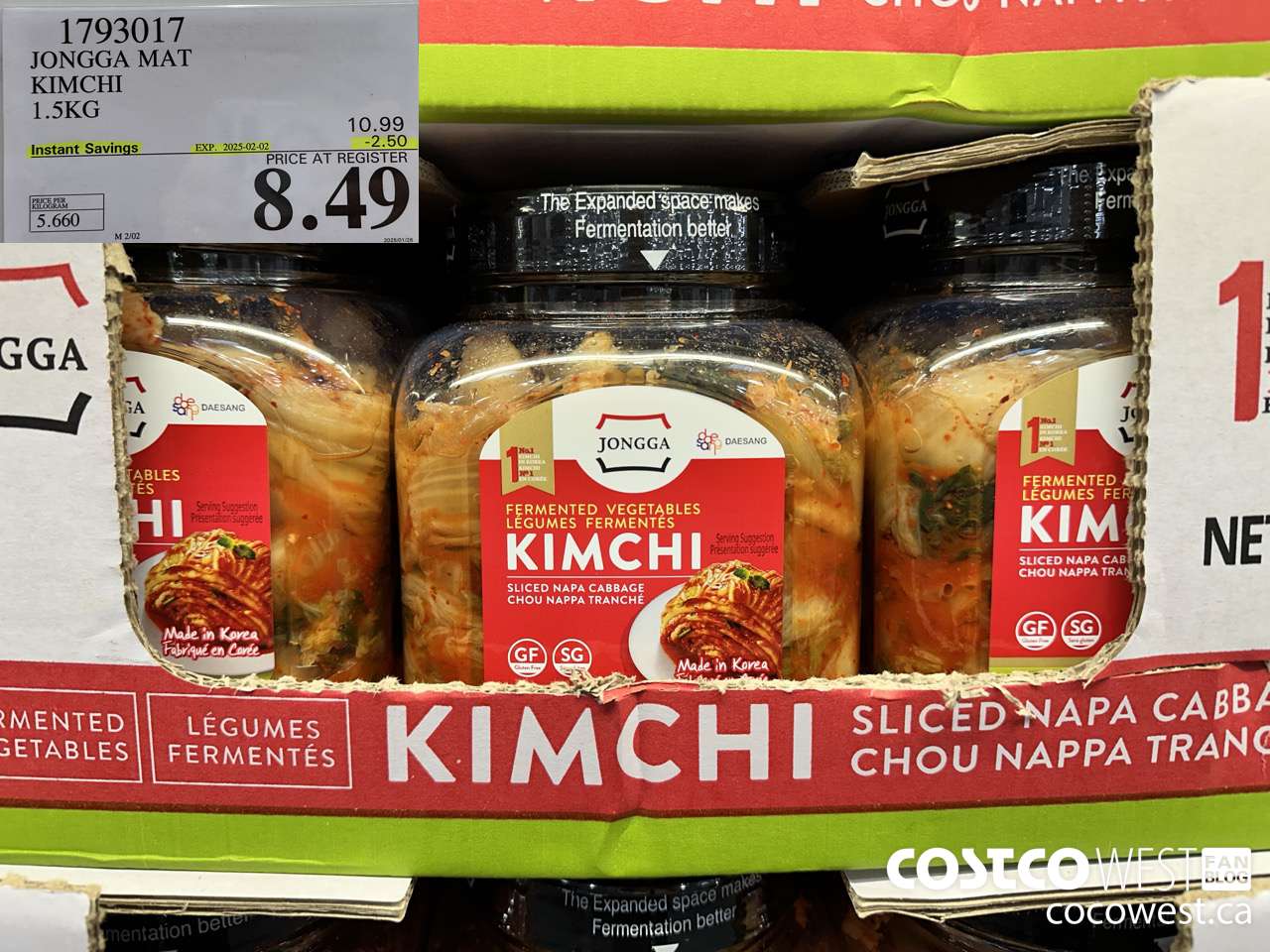 1793017 JONGGA MAT KIMCHI 1.5KG ($2.50 INSTANT SAVINGS EXPIRES ON 2025-02-02) $8.49
