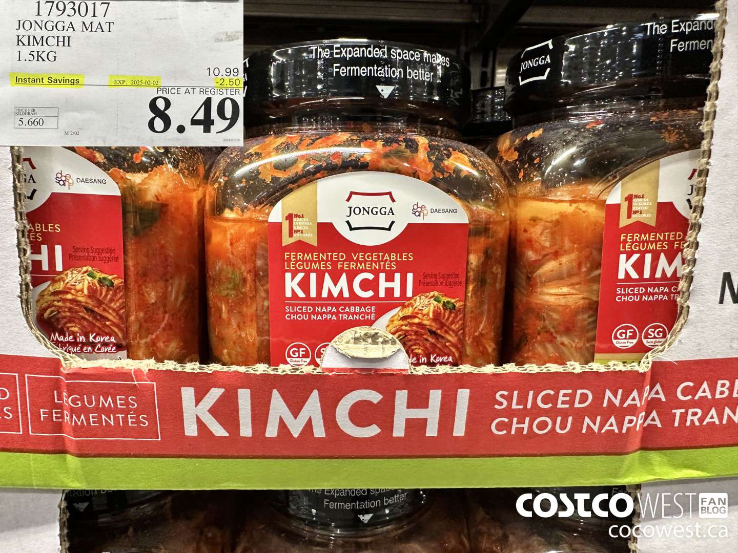 1793017 JONGGA MAT KIMCHI 1.5KG ($2.50 INSTANT SAVINGS EXPIRES ON 2025-02-02) $8.49