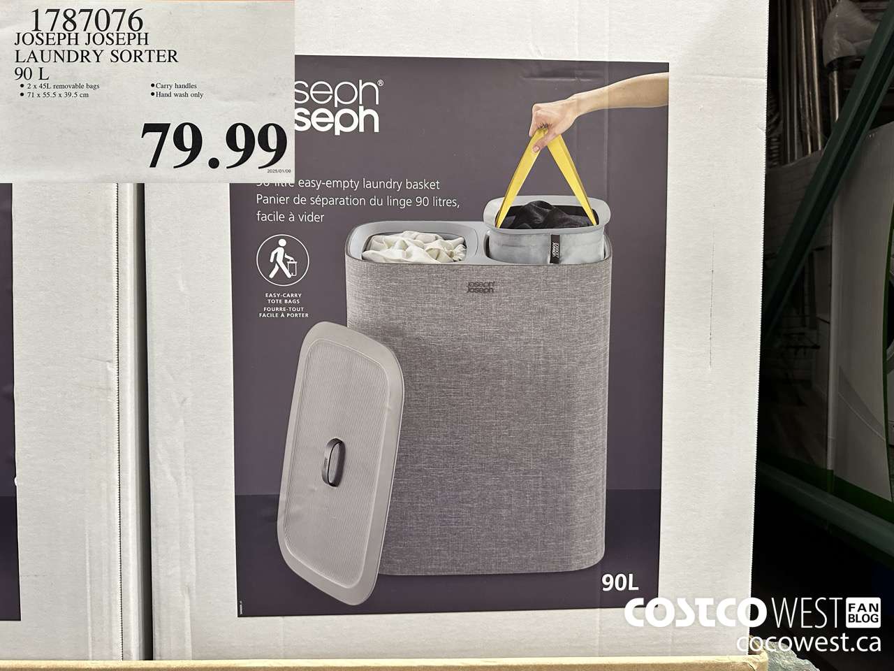 1787076 JOSEPH JOSEPH LAUNDRY SORTER 90L $79.99