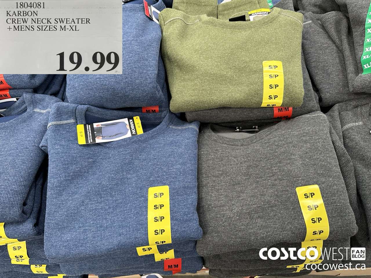 1804081 KARBON CREW NECK SWEATER MENS SIZES M-XL $19.99