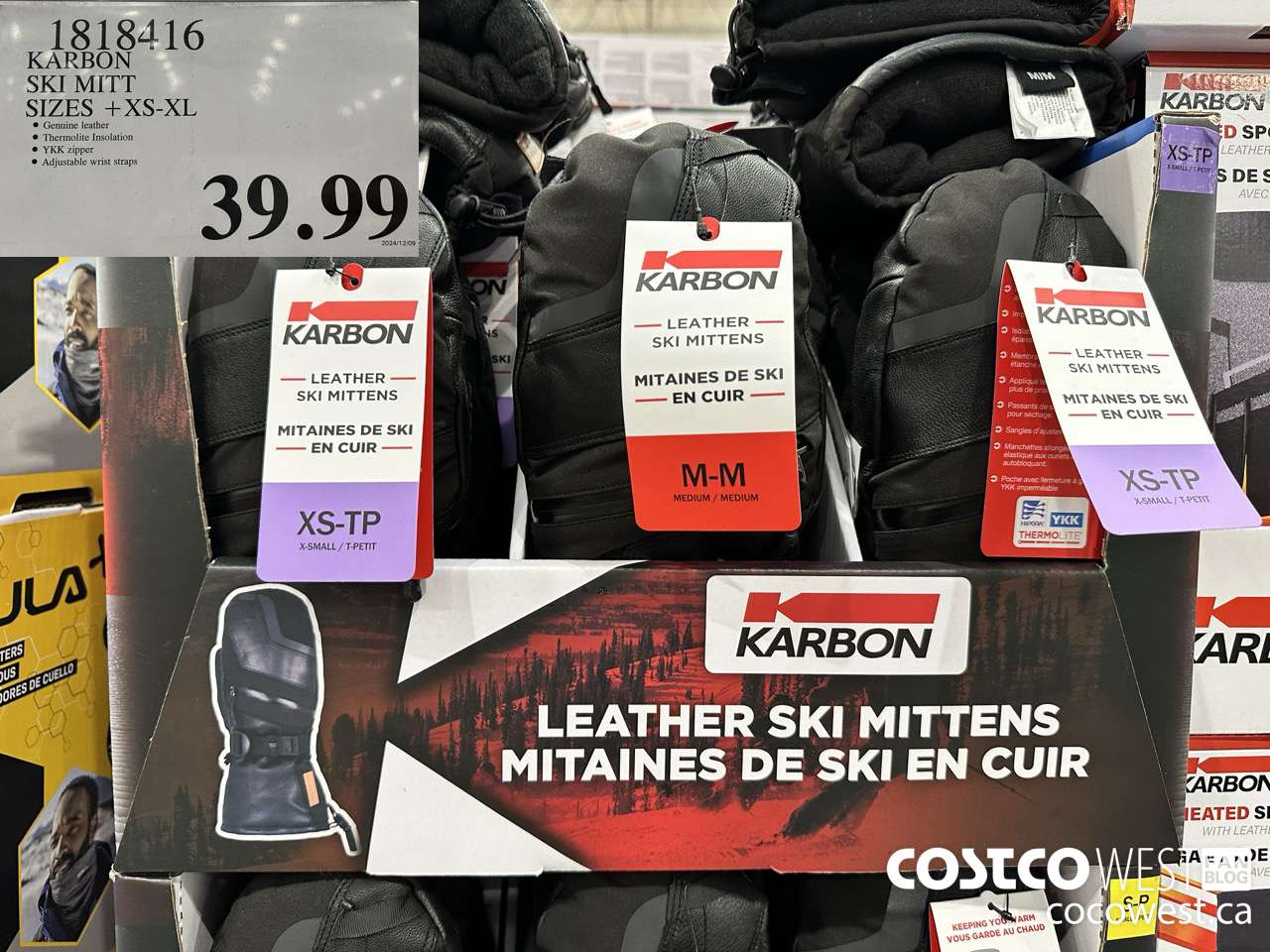 1818416 KARBON SKI MITT SIZES XS-XL $39.99