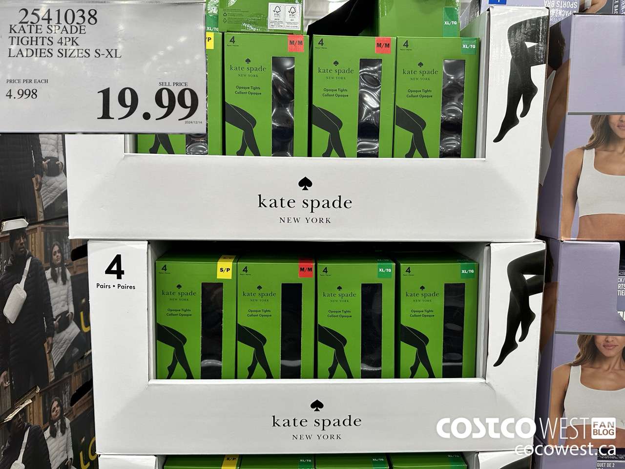2541038 KATE SPADE TIGHTS 4PK LADIES SIZES S-XL $19.99