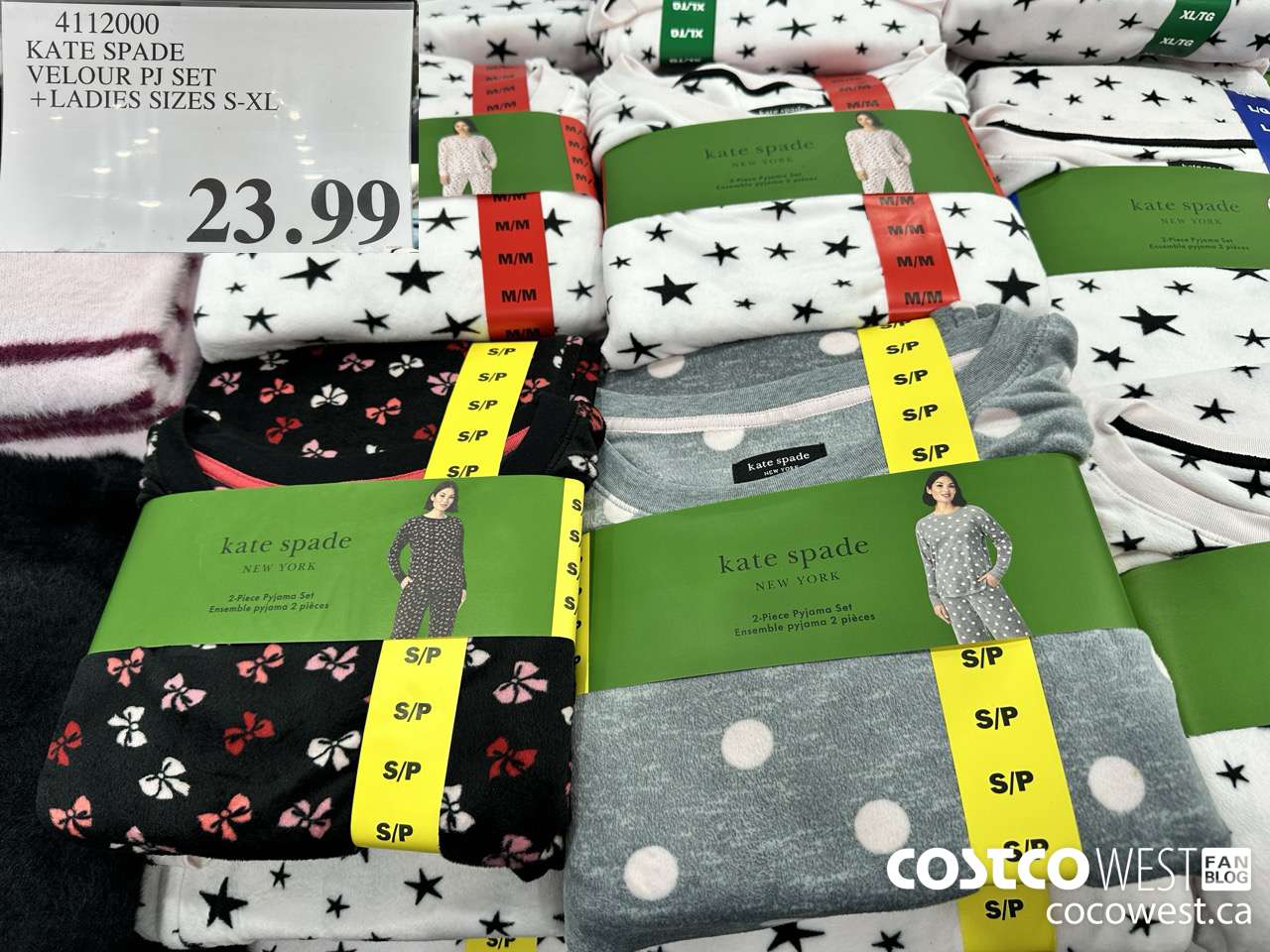 4112000 KATE SPADE VELOUR PJ SET LADIES SIZES S-XL $23.99