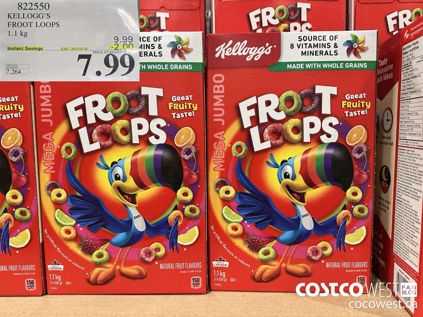 822550 KELLOGGS FROOT LOOPS 1.1 kg ($2.00 INSTANT SAVINGS EXPIRES ON 2025-02-16) $7.99