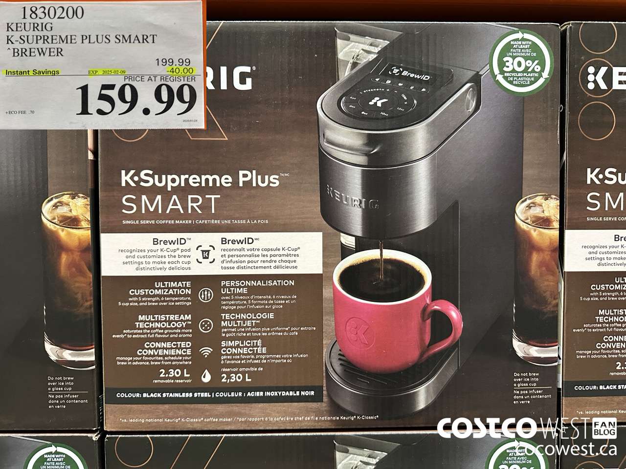 1830200 KEURIG K-SUPREME PLUS SMART BREWER ($40.00 INSTANT SAVINGS EXPIRES ON 2025-02-09) $159.99