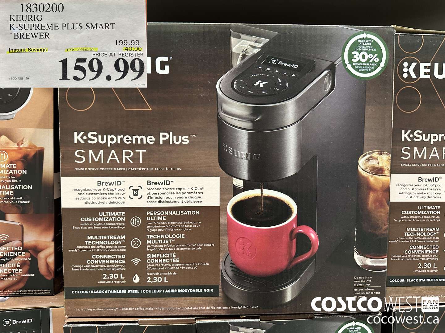 1830200 KEURIG K-SUPREME PLUS SMART BREWER ($40.00 INSTANT SAVINGS EXPIRES ON 2025-02-09) $159.99