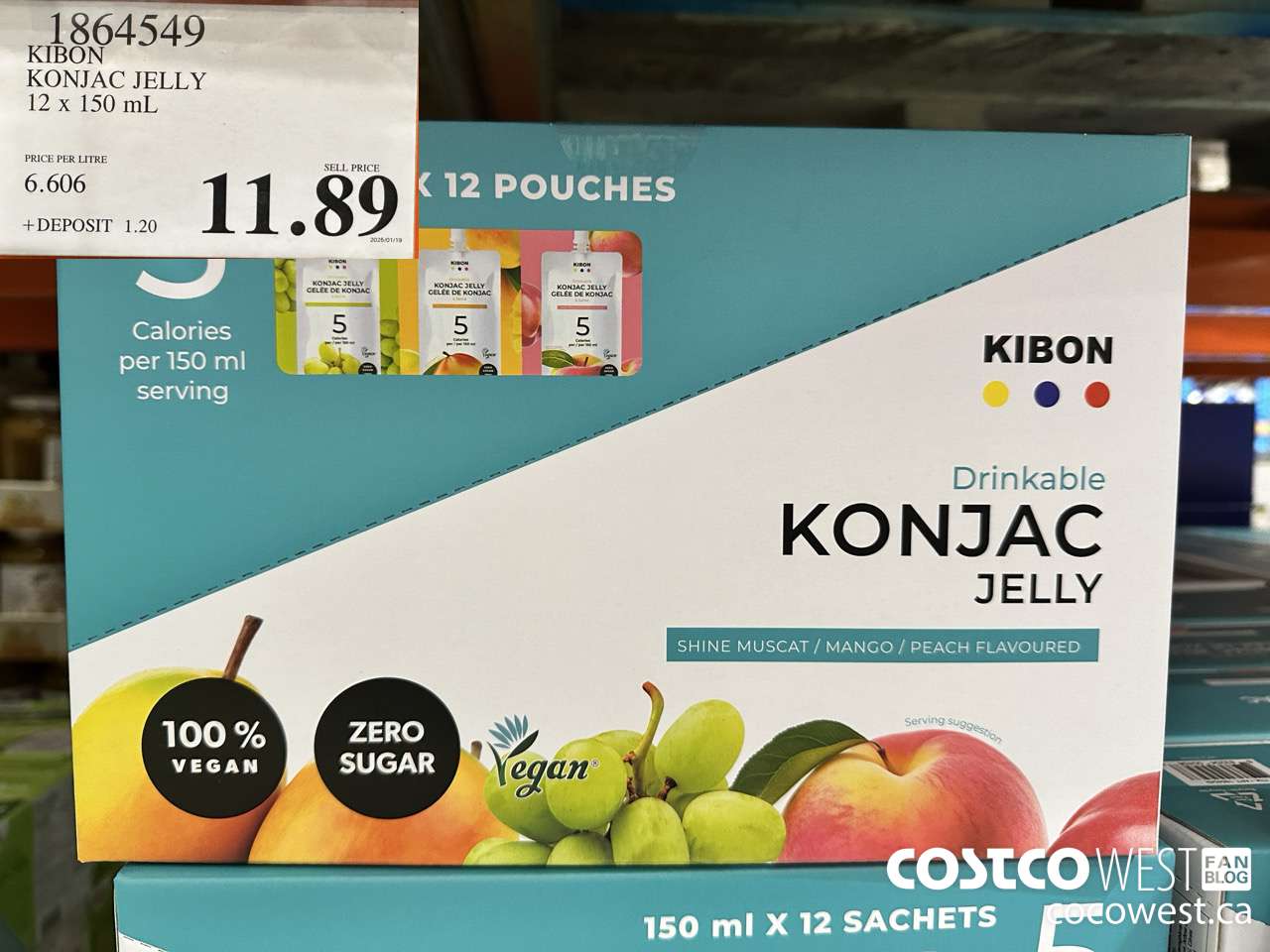 1864549 KIBON KONJAC JELLY 12 X 150ML $11.89