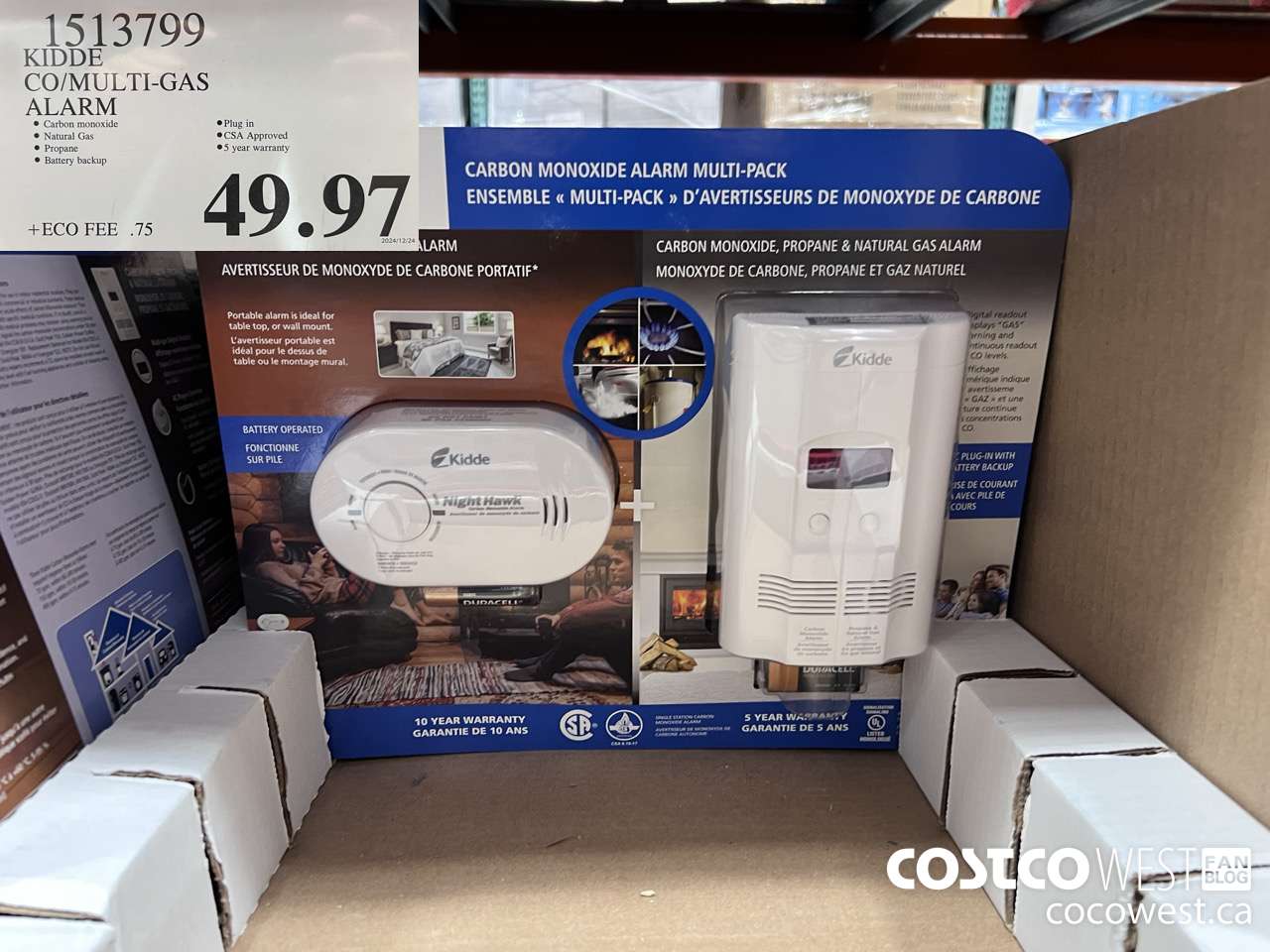 1513799 KIDDE CO/MULTI-GAS ALARM $49.97