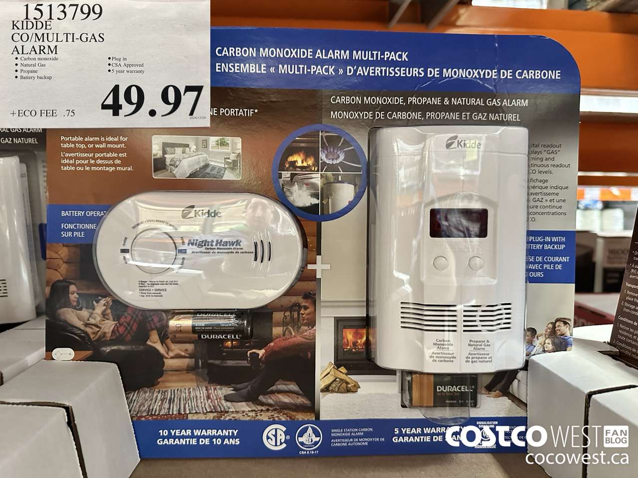 1513799 KIDDE CO/MULTI-GAS ALARM $49.97