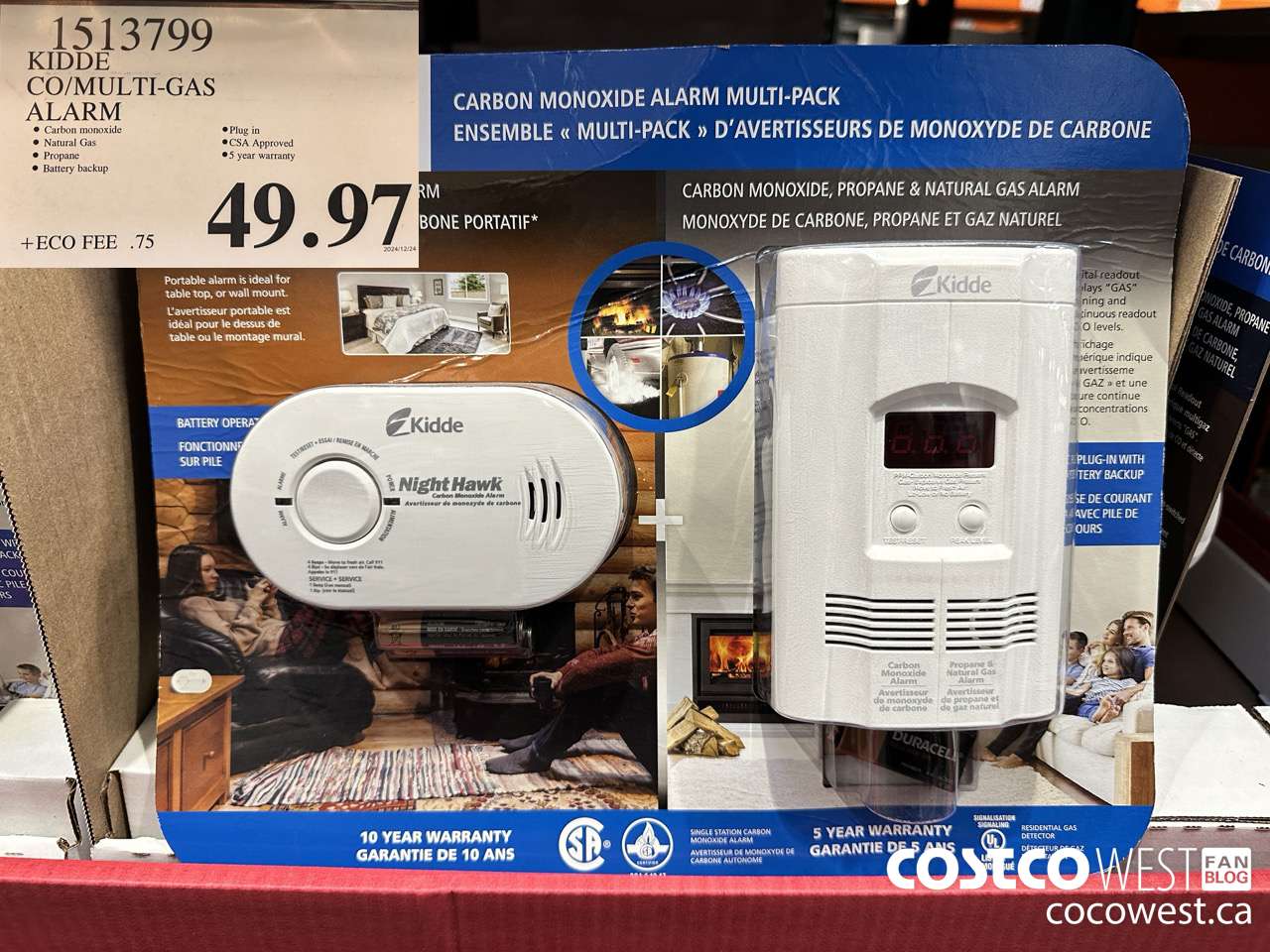 1513799 KIDDE CO/MULTI-GAS ALARM $49.97