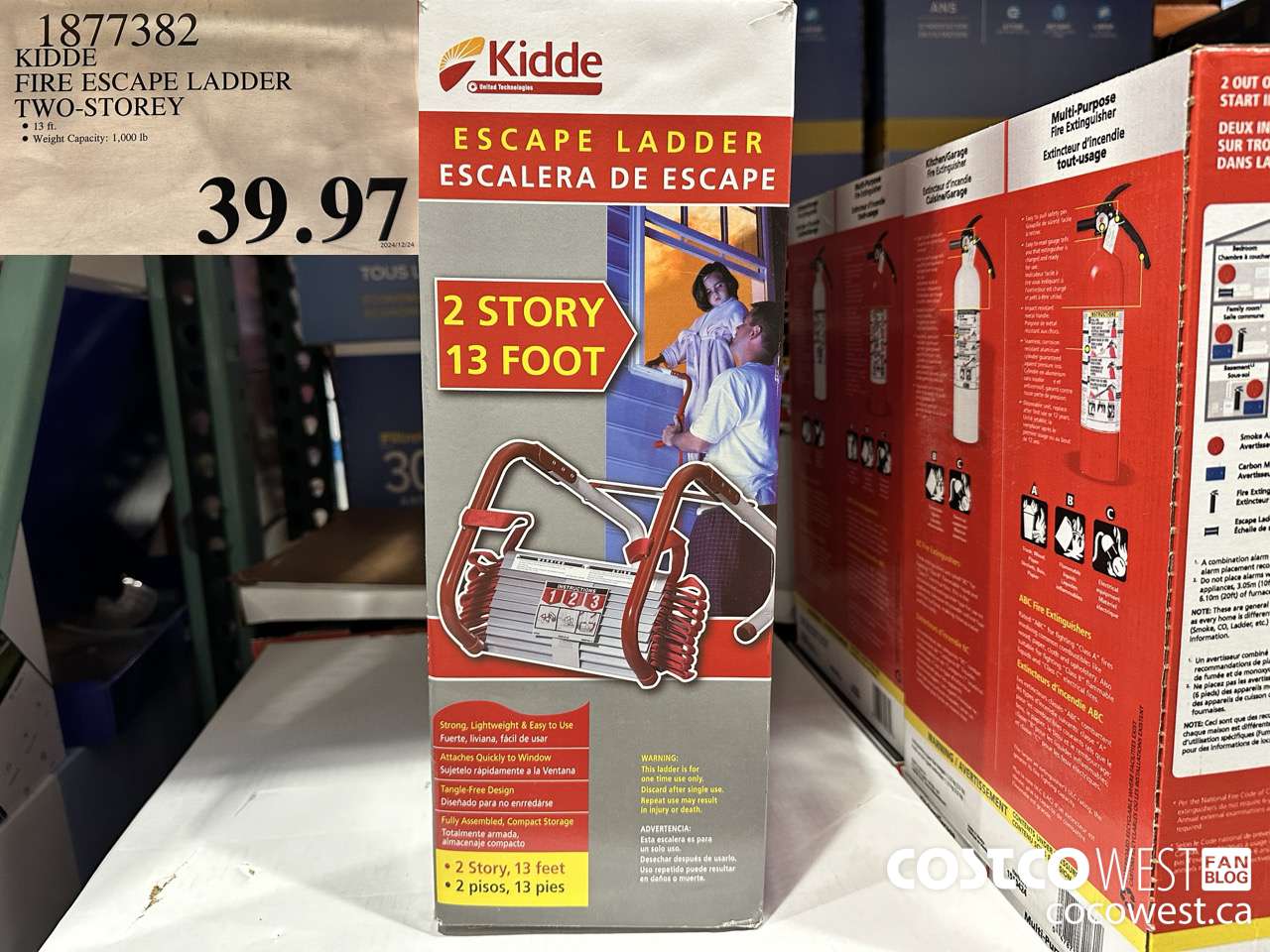 1877382 KIDDE FIRE ESCAPE LADDER TWO - STOREY $39.97