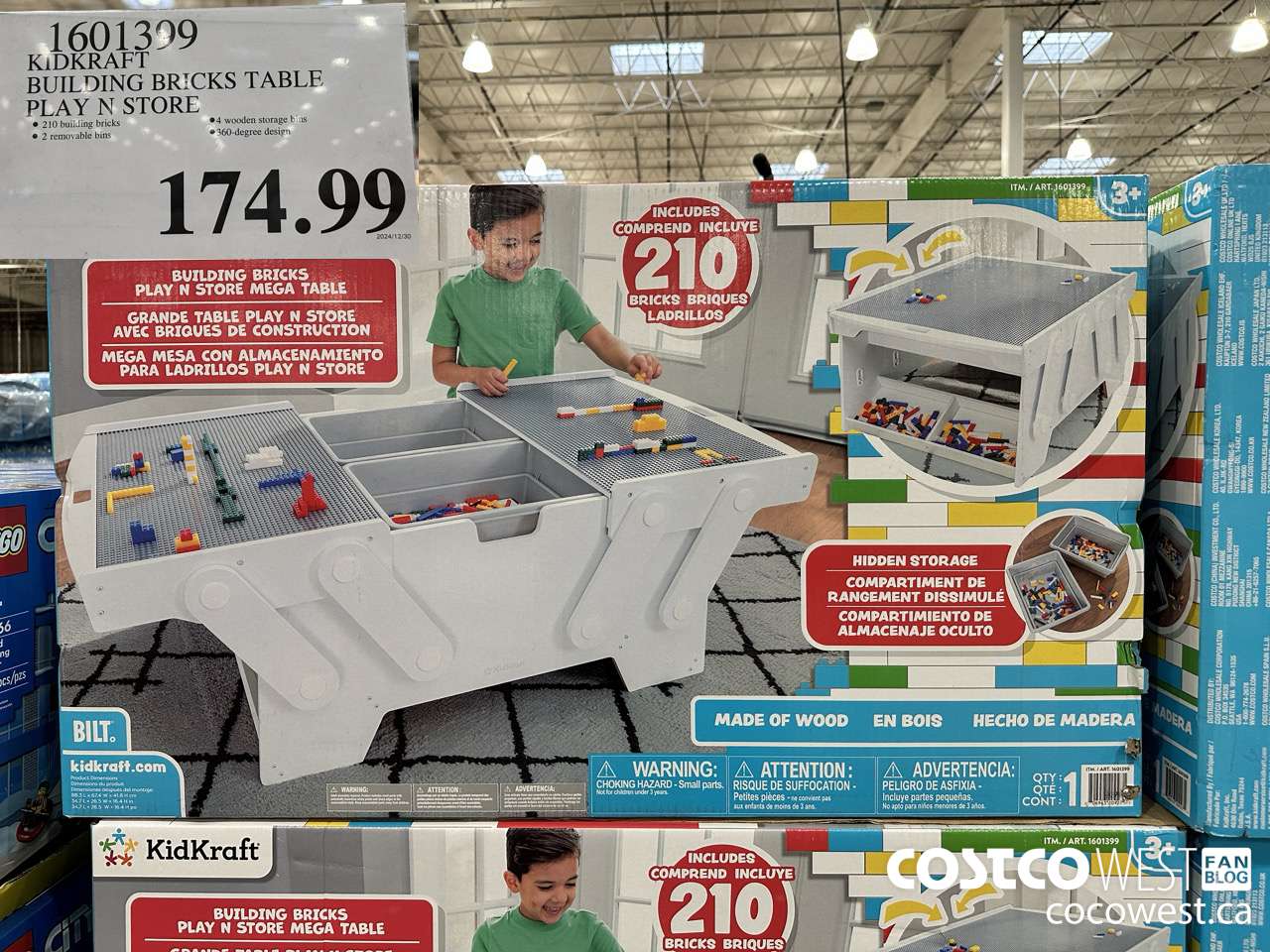 1601399 KIDKRAFT BUILDING BRICKS TABLE PLAY N STORE $174.99