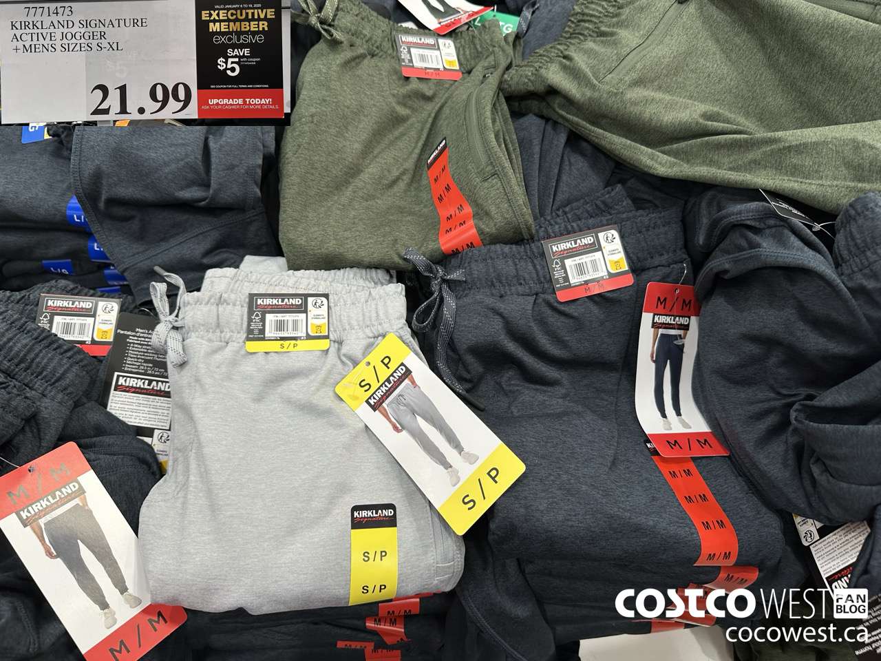 7771473 KIRKLAND SIGNATURE ACTIVE JOGGER MENS SIZES S-XXL ($5.00 INSTANT SAVINGS EXPIRES ON 2025-01-19) $16.99