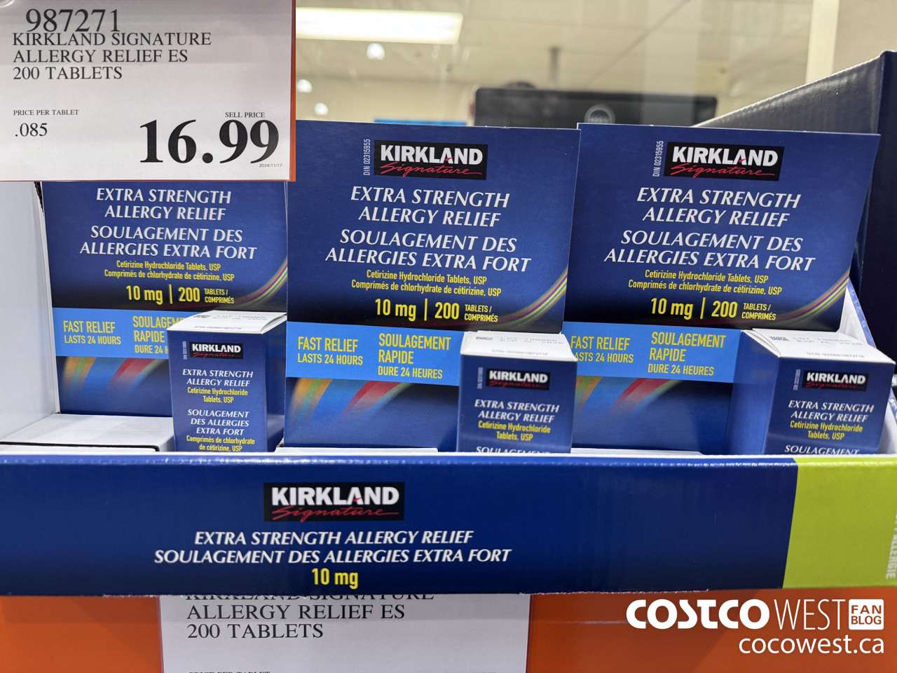987271 KIRKLAND SIGNATURE ALLERGY RELIEF 200 TABLETS $16.99
