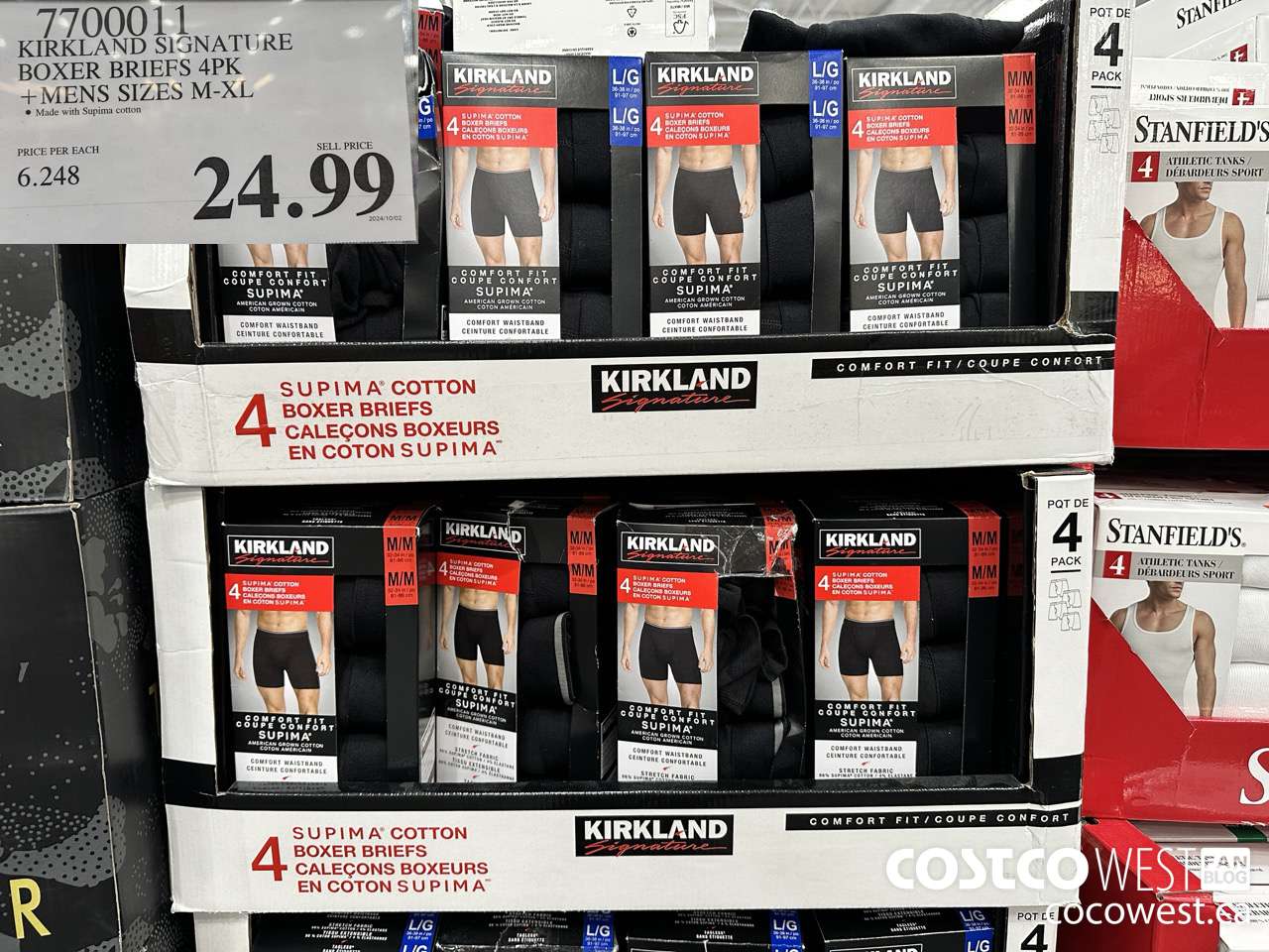 7700011 KIRKLAND SIGNATURE BOXER BRIEFS 4PK MENS SIZES M-XL $24.99