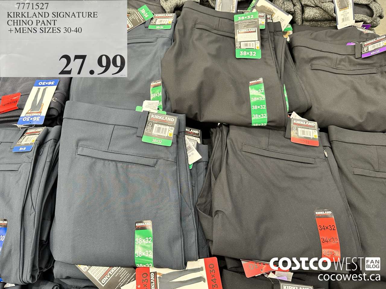 7771527 KIRKLAND SIGNATURE CHINO PANT MENS SIZES 30-40 $27.99