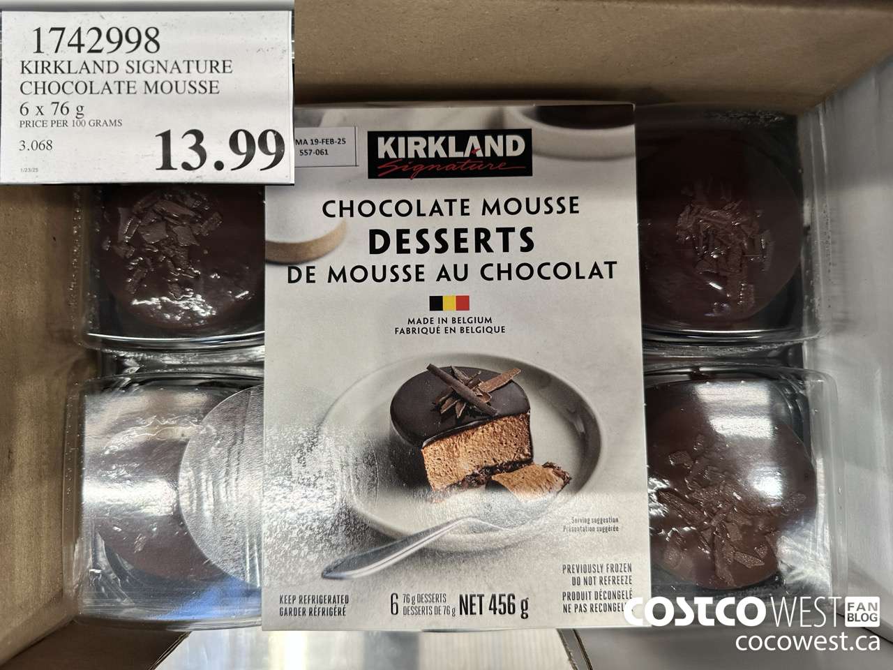 1742998 KIRKLAND SIGNATURE CHOCOLATE MOUSSE 6 X 76G $13.99