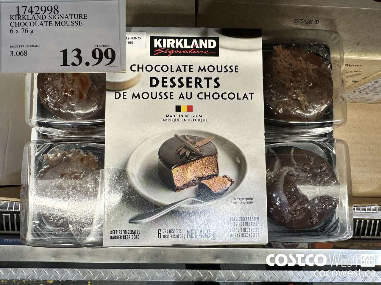1742998 KIRKLAND SIGNATURE CHOCOLATE MOUSSE 6 X 76G $13.99