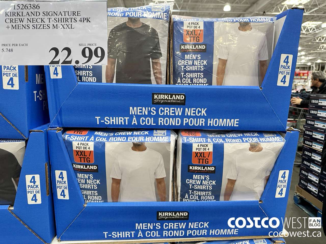 1526386 KIRKLAND SIGNATURE CREW NECK T-SHIRTS 4PK MENS SIZES M-XXL $22.99