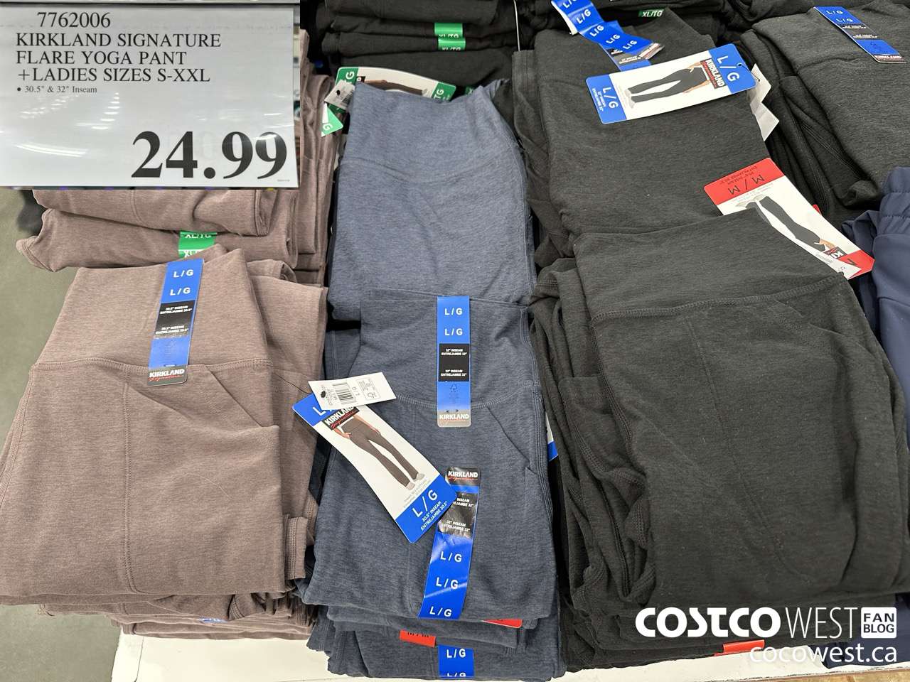 7762006 KIRKLAND SIGNATURE FLARE YOGA PANT LADIES SIZES S-XXL $24.99