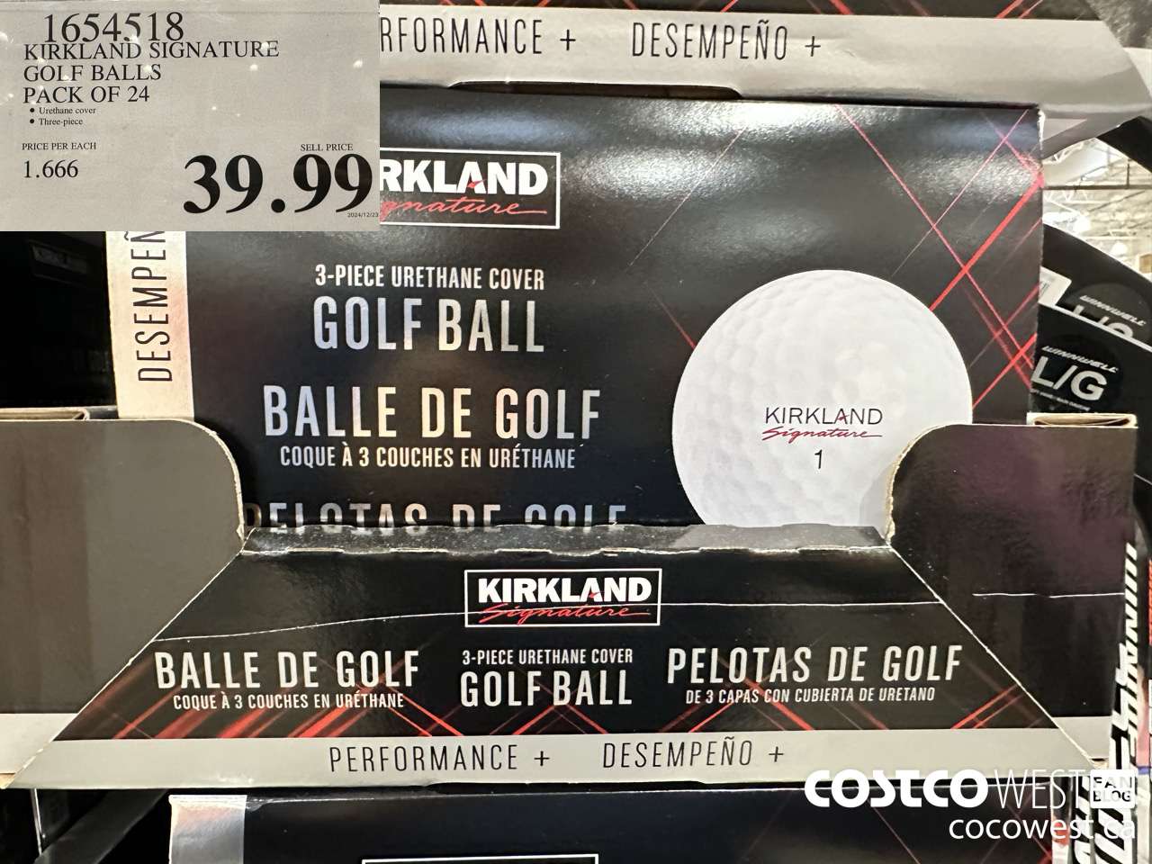 1654518 KIRKLAND SIGNATURE GOLF BALLS PACK OF 24 $39.99
