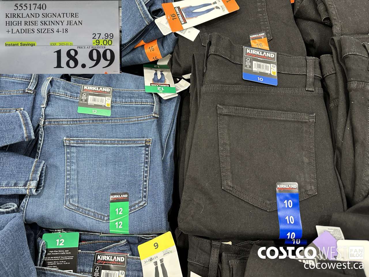 5551740 KIRKLAND SIGNATURE HIGH RISE SKINNY JEAN LADIES SIZES 4-18 ($9.00 INSTANT SAVINGS EXPIRES ON 2025-01-21) $18.99