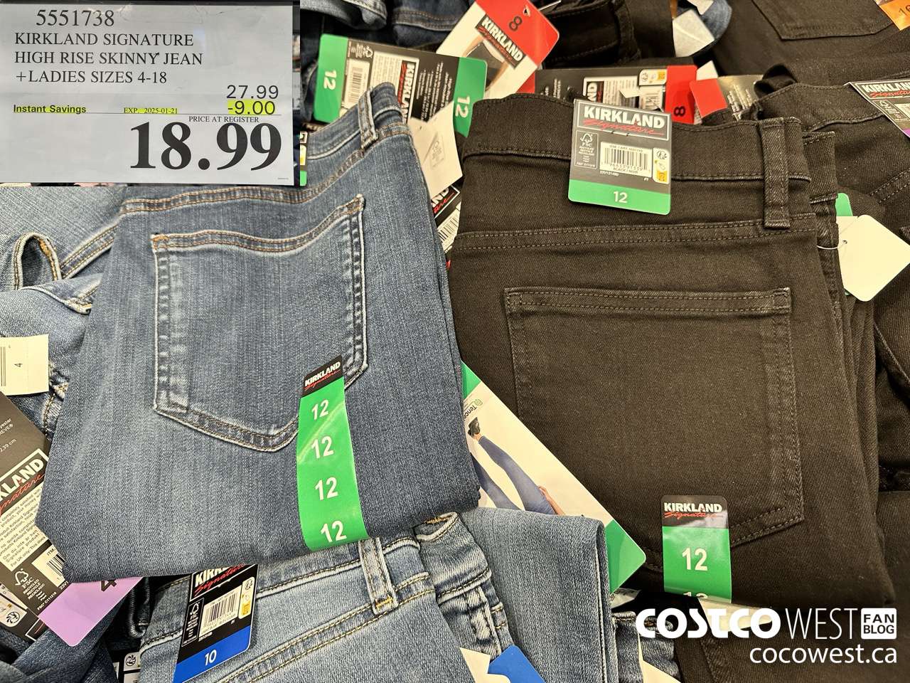 5551738 KIRKLAND SIGNATURE HIGH RISE SKINNY JEAN LADIES SIZES 4-18 ($9.00 INSTANT SAVINGS EXPIRES ON 2025-01-21) $18.99