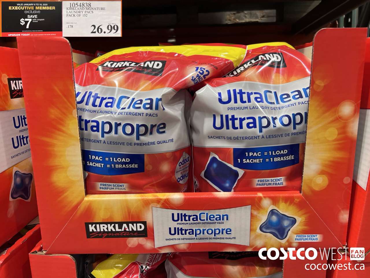 1054838 KIRKLAND SIGNATURE LAUNDRY PACS PACK OF 152 ($7.00 INSTANT SAVINGS EXPIRES ON 2025-01-19) $19.99