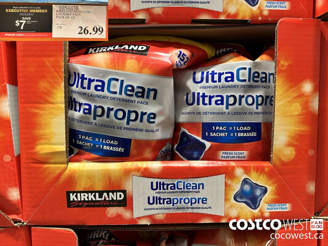 1054838 KIRKLAND SIGNATURE LAUNDRY PACS PACK OF 152 ($7.00 INSTANT SAVINGS EXPIRES ON 2025-01-19) $19.99