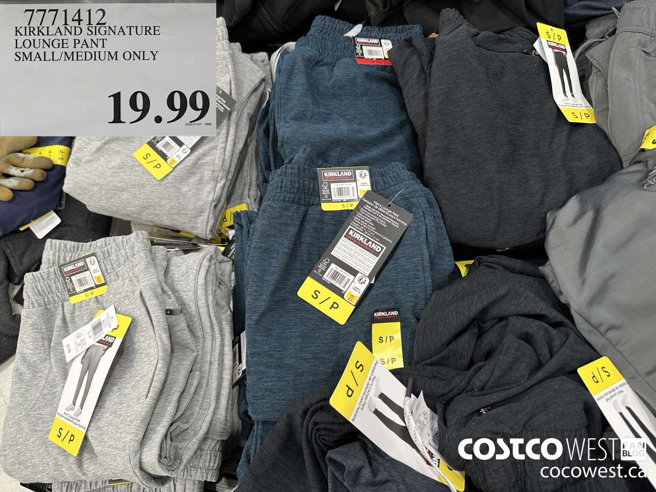 7771412 KIRKLAND SIGNATURE LOUNGE PANT MENS SIZES S-XXL $19.99