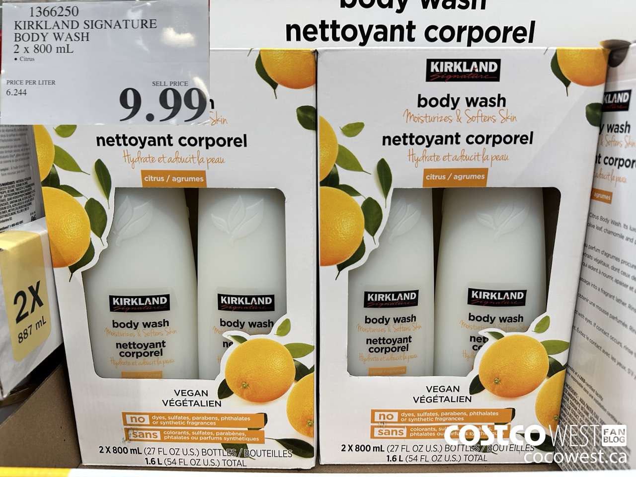 1366250 KIRKLAND SIGNATURE NATURAL CITRUS BODY WASH 2-PACK $9.99