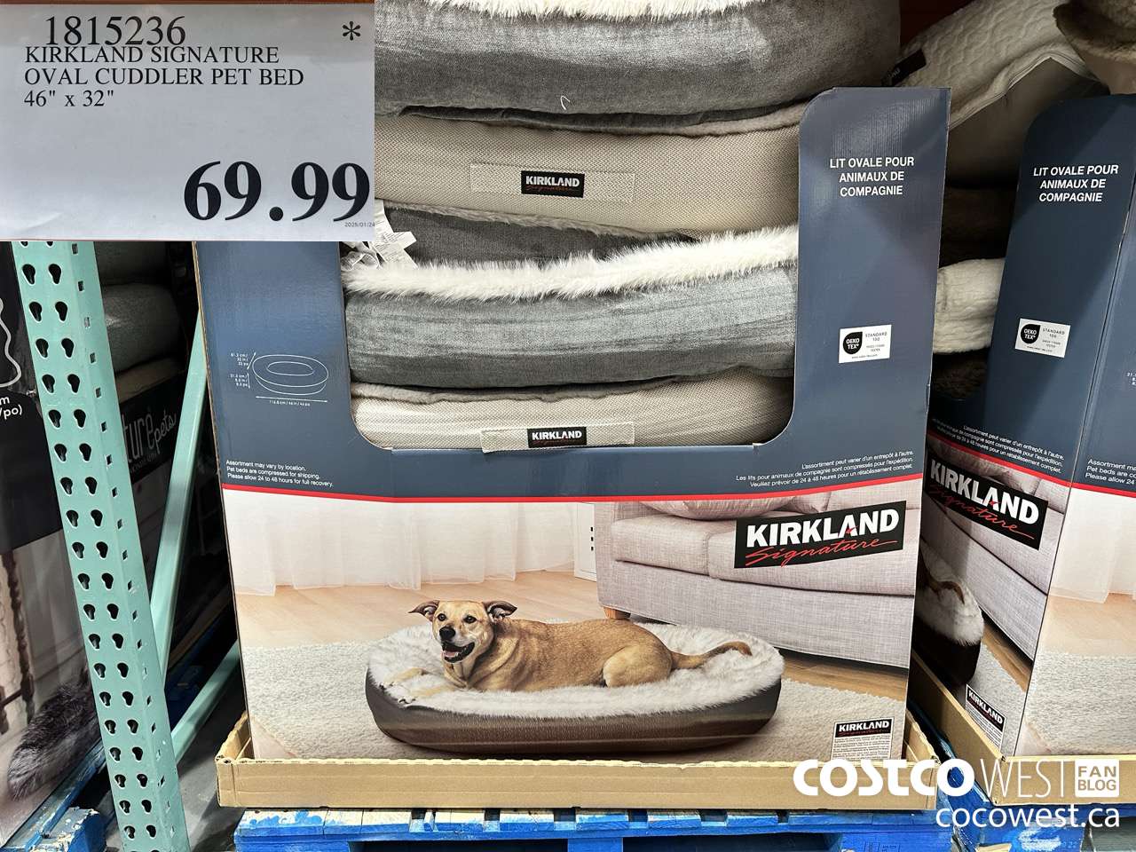 1815236 KIRKLAND SIGNATURE OVAL CUDDLER PET BED 46