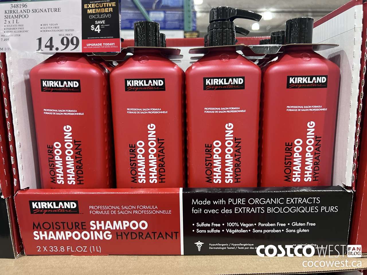 348196 KIRKLAND SIGNATURE SHAMPOO 2 X 1L ($4.00 INSTANT SAVINGS EXPIRES ON 2025-01-19) $10.99