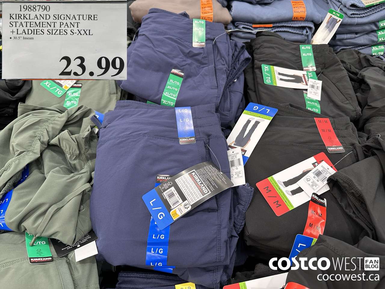 1988790 KIRKLAND SIGNATURE STATEMENT PANT LADIES SIZES S-XXL $23.99