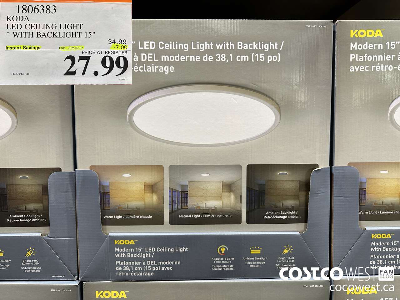 1806383 KODA LED CEILING LIGHT WITH BACKLIGHT 15