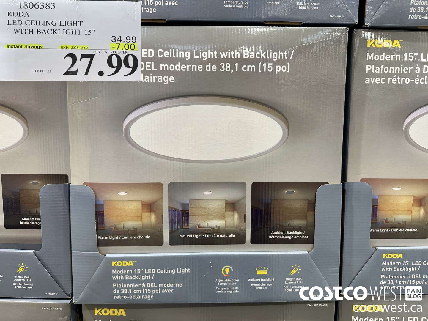 1806383 KODA LED CEILING LIGHT WITH BACKLIGHT 15