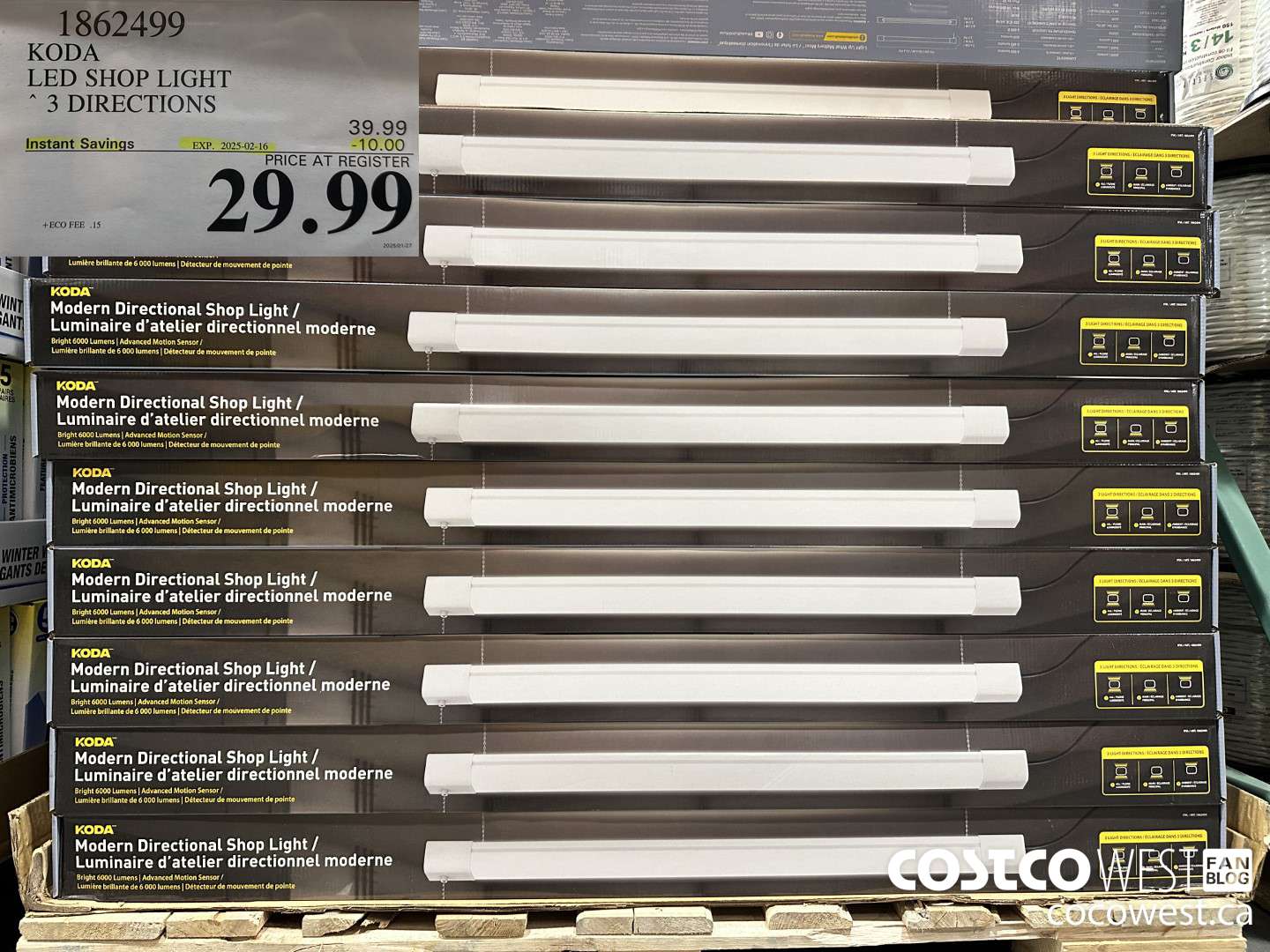 1862499 KODA LED SHOP LIGHT 3 DIRECTIONS ($10.00 INSTANT SAVINGS EXPIRES ON 2025-02-16) $29.99