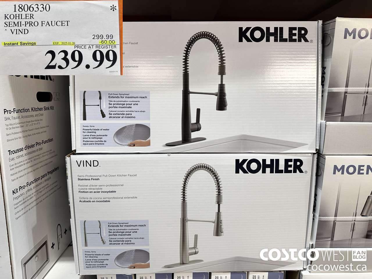 1806330 KOHLER SEMI-PRO FAUCET VIND ($60.00 INSTANT SAVINGS EXPIRES ON 2025-01-26) $239.99