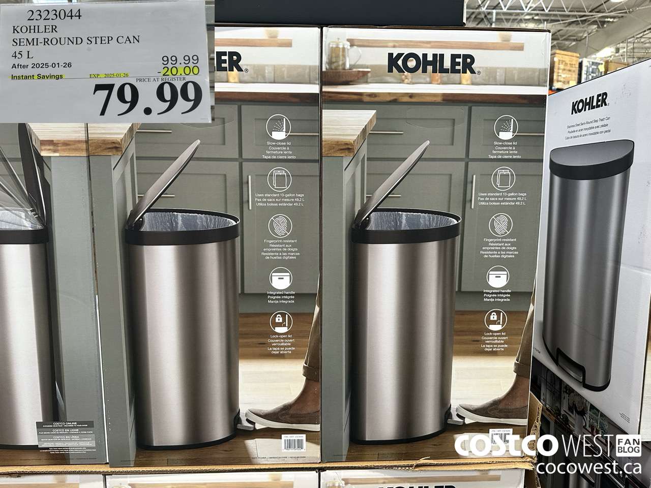 2323044 KOHLER SEMI-ROUND STEP CAN 45L ($20.00 INSTANT SAVINGS EXPIRES ON 2025-01-26) $79.99