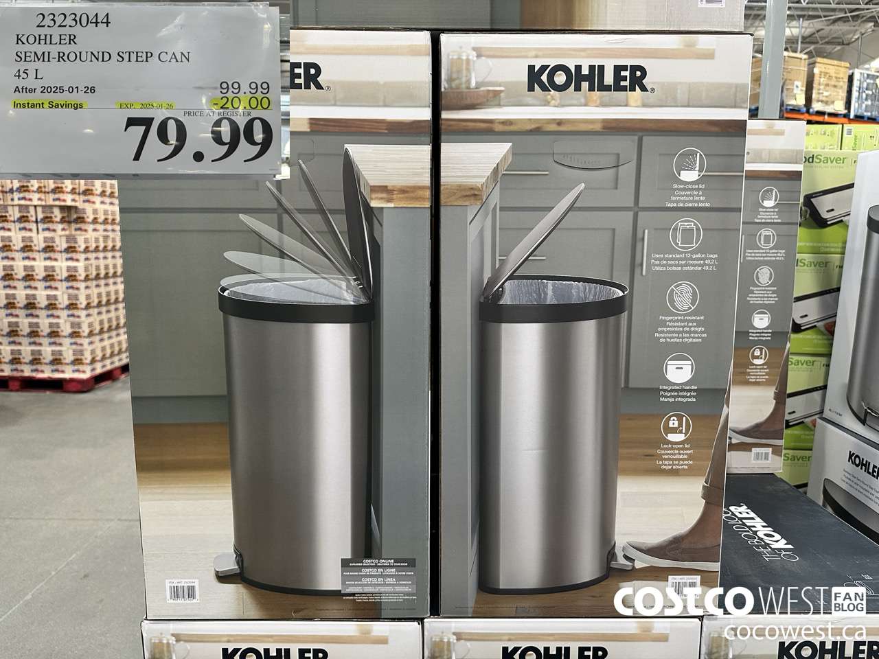 2323044 KOHLER SEMI-ROUND STEP CAN 45L ($20.00 INSTANT SAVINGS EXPIRES ON 2025-01-26) $79.99