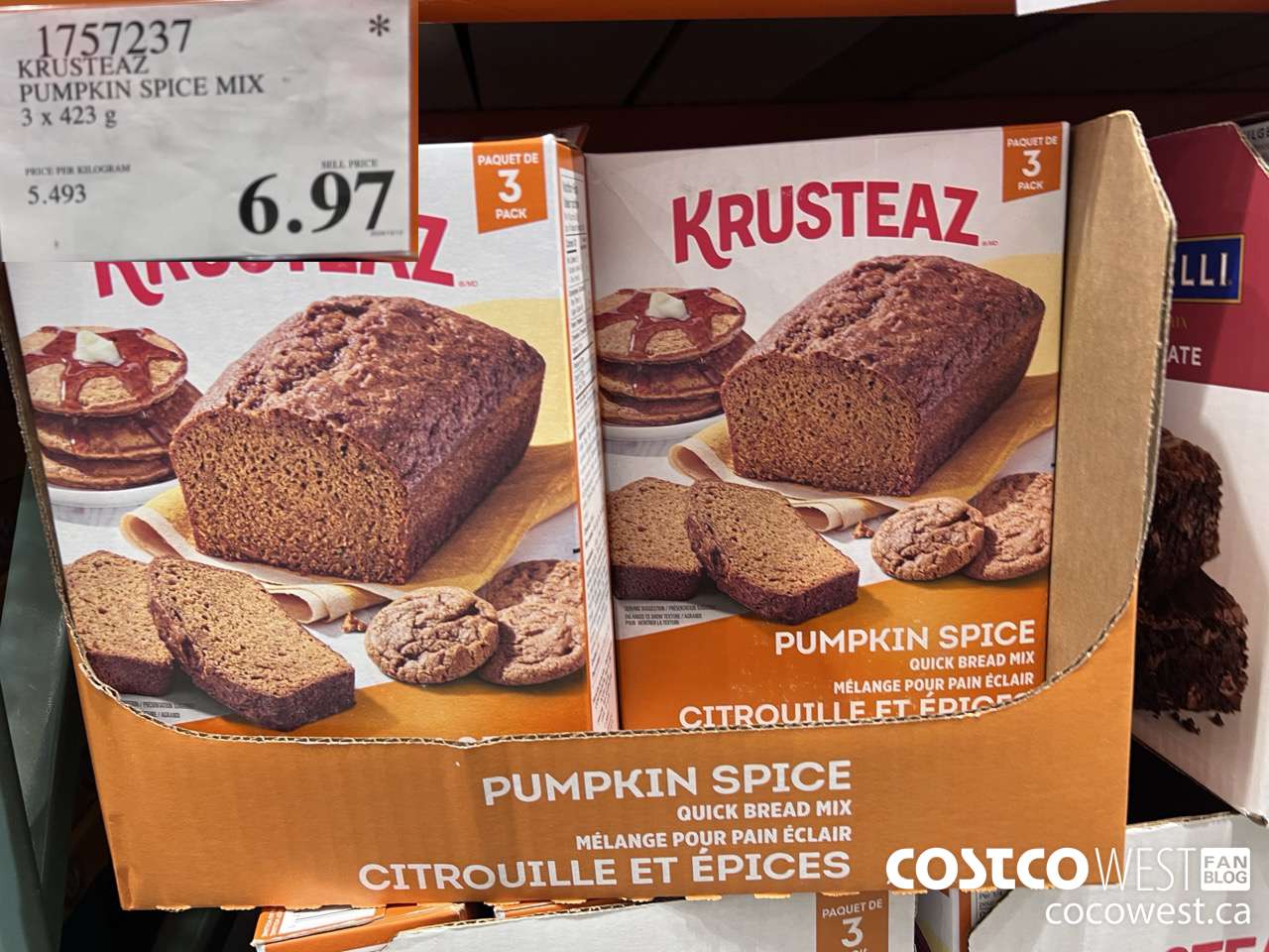 1757237 KRUSTEAZ PUMPKIN SPICE MIX 3 X 423G $6.97