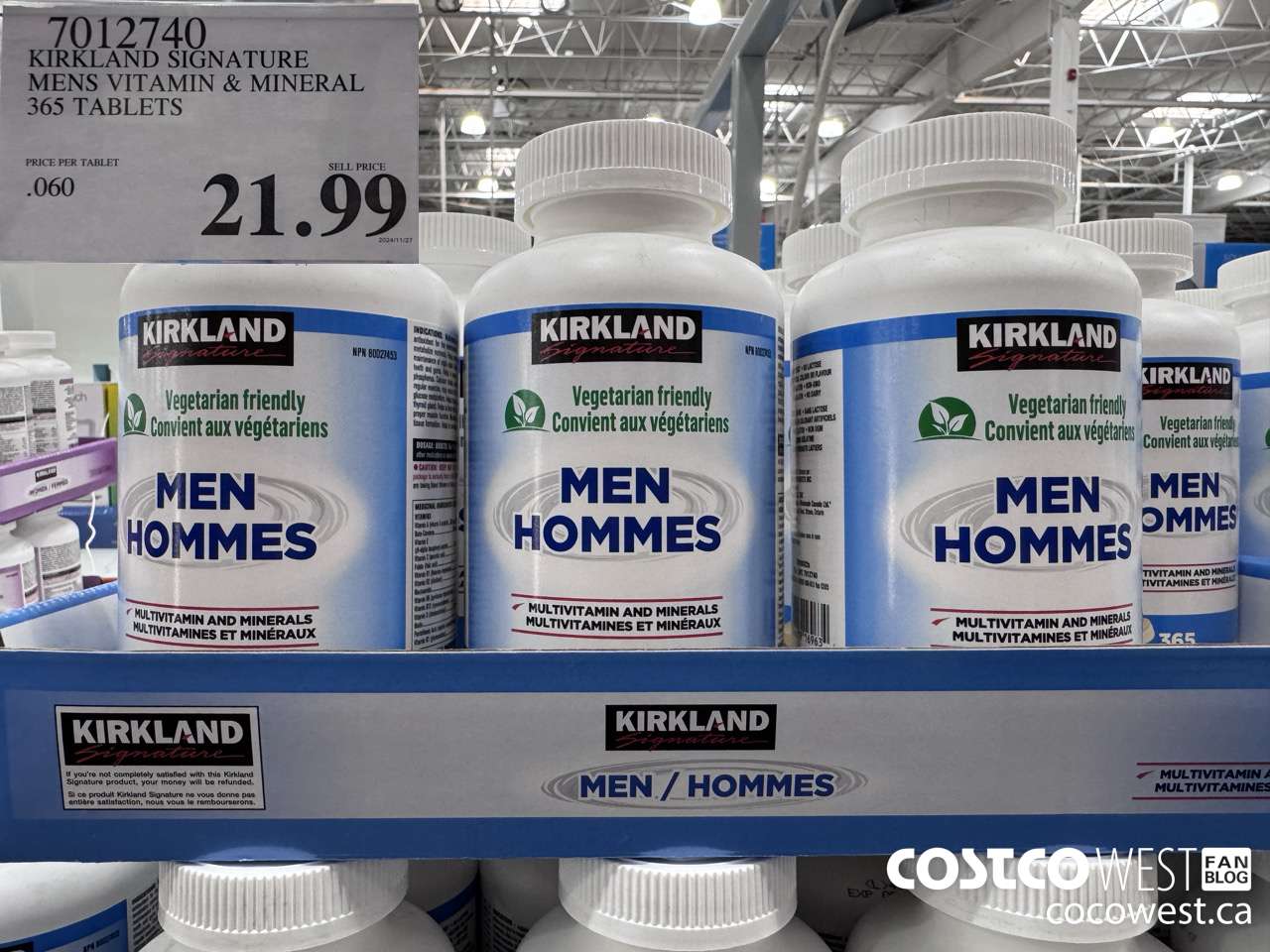 7012740 KS MEN MULTIVITAMIN & MINERAL 365 TABLETS $21.99