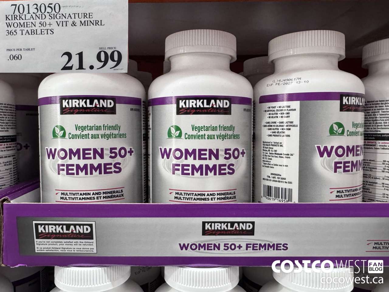 7013050 KS WOMEN 50+ MULTIVITAMIN & MINERAL 365 TABLETS  $21.99