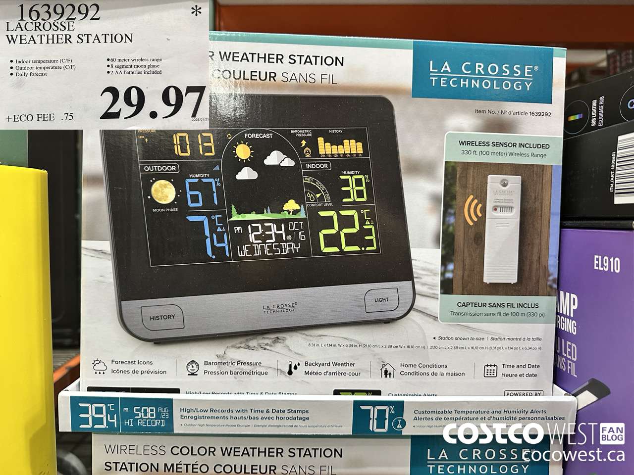 1639292 LACROSSE WEATHER STATION $29.97