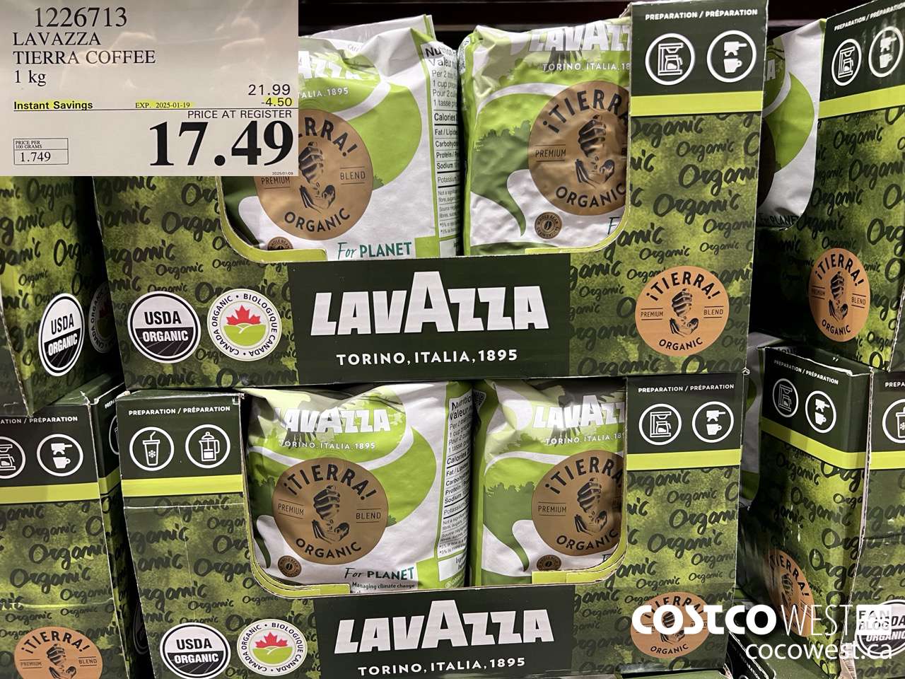 1226713 LAVAZZA TIERRA ORGANIC COFFEE 1 KG ($4.50 INSTANT SAVINGS EXPIRES ON 2025-01-19) $17.49