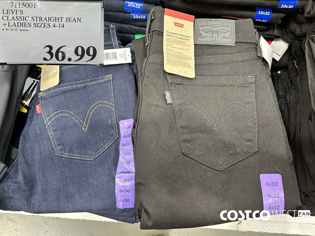 7115001 LEVI'S CLASSIC STRAIGHT JEAN LADIES SIZES 4-14 $36.99