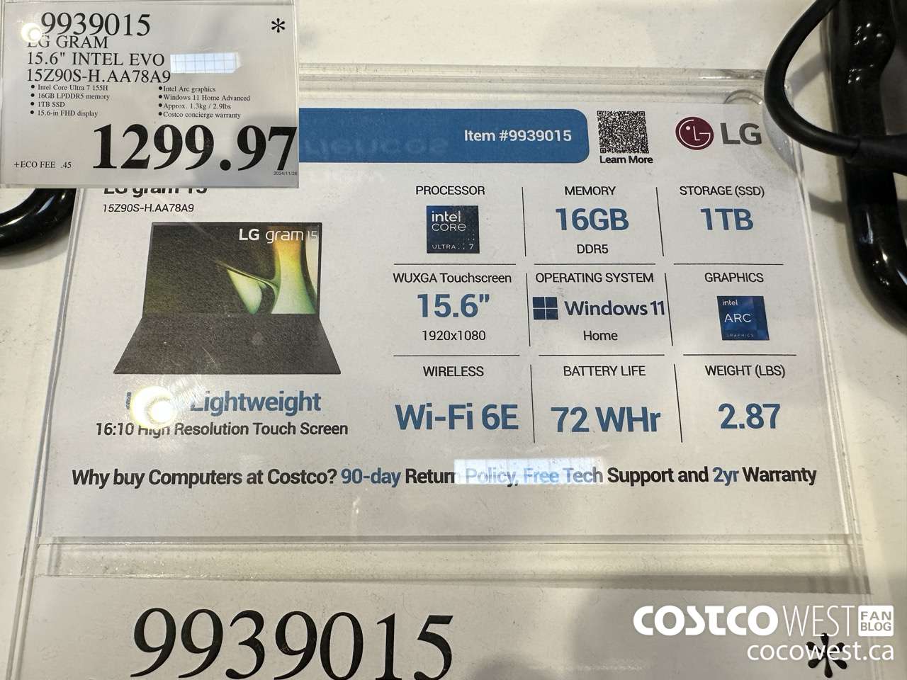 9939015 LG GRAM 15.6