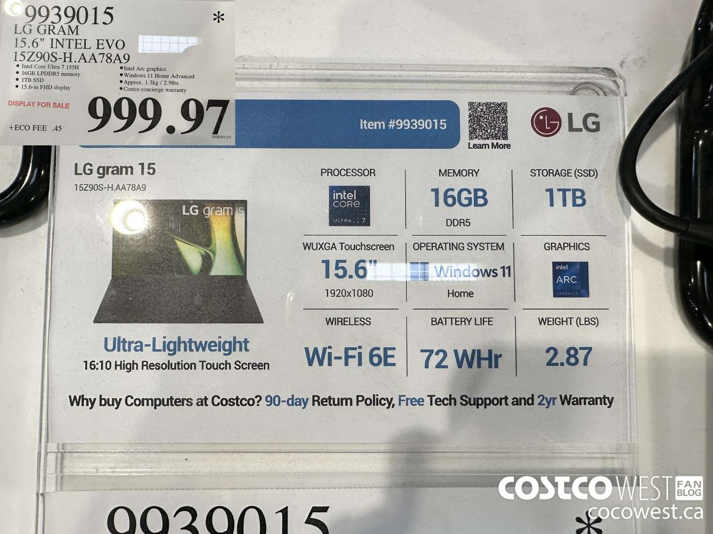 9939015 LG GRAM 15.6