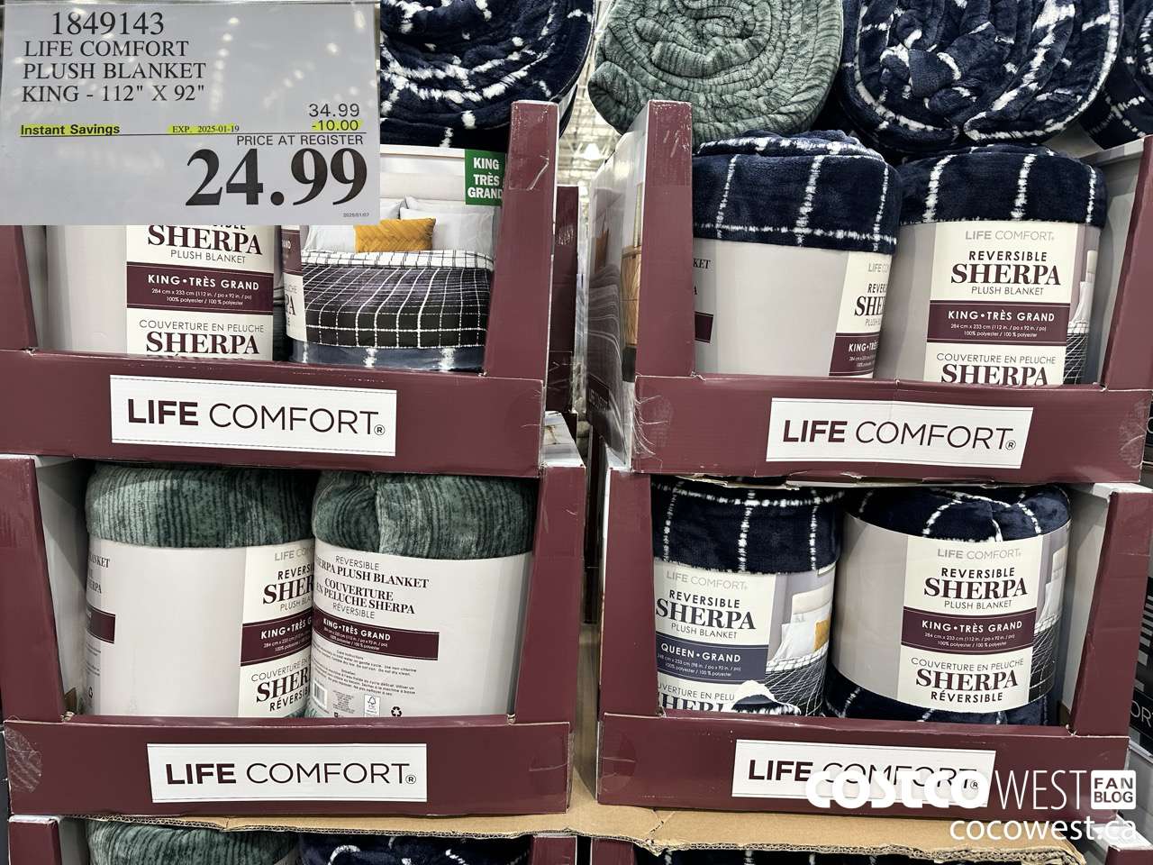 1849143 LIFE COMFORT PLUSH BLANKET KING 112