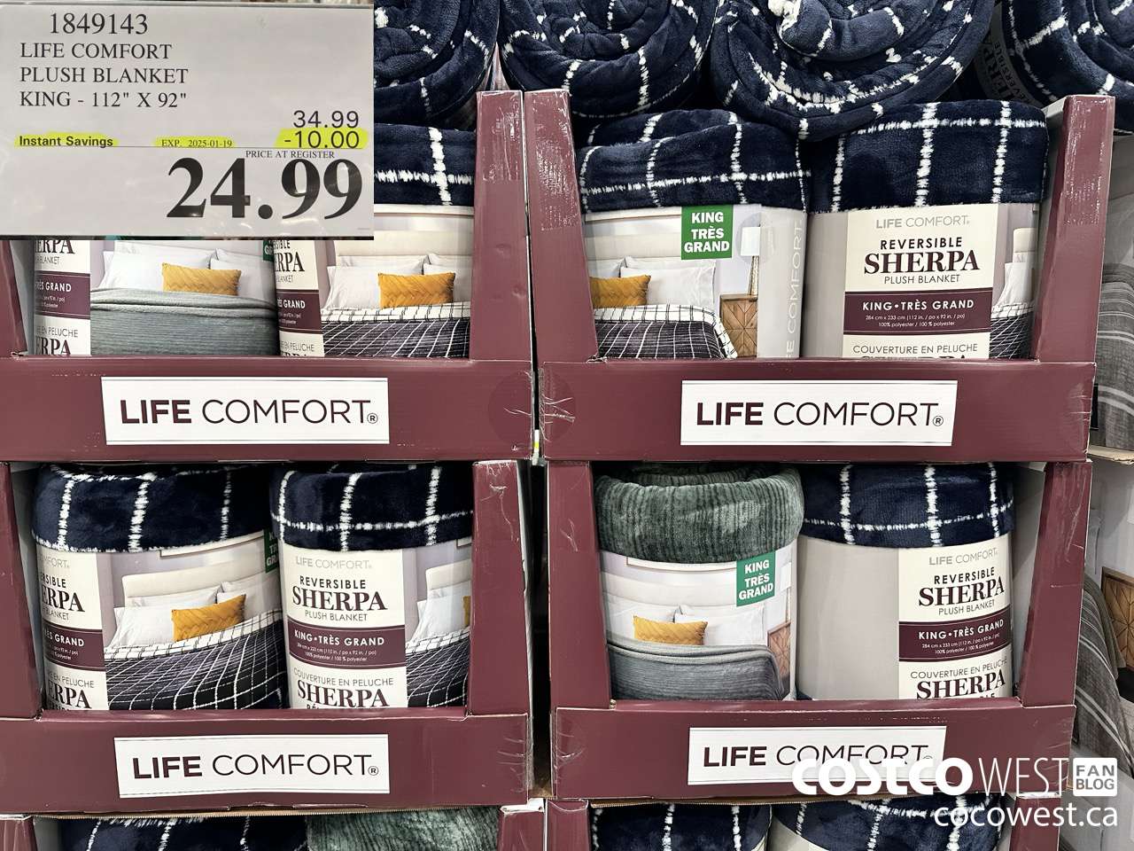 1849143 LIFE COMFORT PLUSH BLANKET KING 112